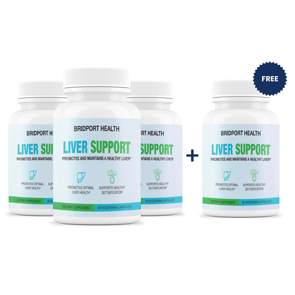 Bridport Health Liver Support (Buy 3 Get 1 Free) plus FREE Krill Oil Bottle
